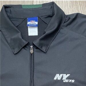 Reebok NFL Team Apparel NY Jets Black Performance Polo Shirt XL Y2K Game Day